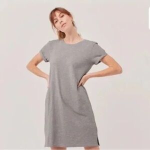 Pact 100% Organic Cotton Gray T Shirt Dress with pockets size S